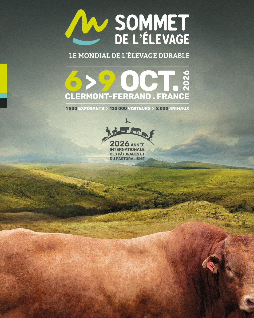 Affiche du sommet de l'élevage 2026 à Clermont-Ferrand du 6 au 9 octobre
